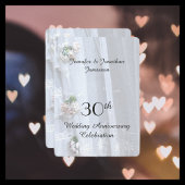 Invitation Fête du 30e anniversaire de mariage, dentelle vint