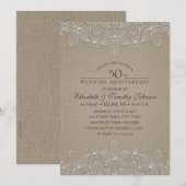 Invitation Fête du 30e Anniversaire de Mariage Rustique Brode (Devant / Derrière)