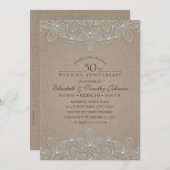 Invitation Fête du 30e anniversaire de mariage Rustique dente (Devant / Derrière)