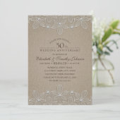 Invitation Fête du 30e Anniversaire de Mariage Rustique Perle (Debout devant)