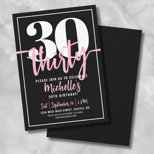 Invitation Fête du 30e anniversaire de Script Black