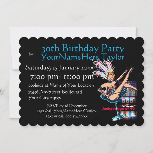 Invitation Fête du 30e anniversaire de Slot Machine (Devant)