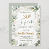 Invitation Fête du 30e anniversaire du feuillage vert et or (Devant / Derrière)