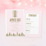 Invitation Fête du 30e anniversaire du ski d'hiver d'Apres<br><div class="desc">Parfait pour les fêtes d'Apres Ski 30th Birthday et les escapades d'hiver! Avec un design rose et or audacieux et une police moderne,  ces invitations sont parfaites pour votre voyage de filles. L'arrière comprend de l'espace pour votre itinéraire. Trouvez des articles de fête correspondants dans ma boutique.</div>