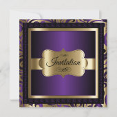 Invitation Fête du 30e anniversaire | Élégant violet et or (Devant)
