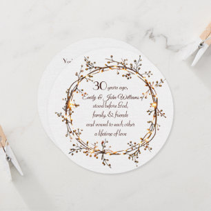 Invitation Fête du 30e anniversaire Glowns Berry Wreath d'aut