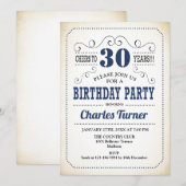 Invitation Fête du 30e anniversaire - Retro Creamy White and (Devant / Derrière)