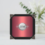 Invitation Fête du 30e anniversaire rouge et noir (Debout devant)