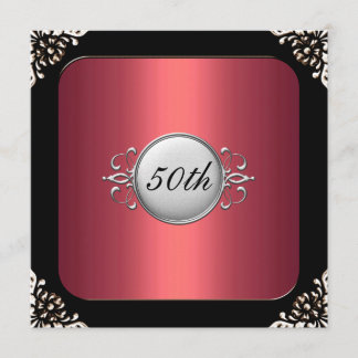 Invitation Fête du 30e anniversaire rouge et noir