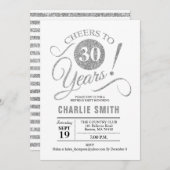 Invitation Fête du 30e anniversaire - Silver White (Devant / Derrière)