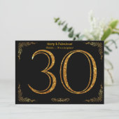 Invitation fête du 30e anniversaire, styl Gatsby, parties sci (Debout devant)