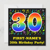 Invitation Fête du 30e anniversaire : Symboles de musique amu (Devant)