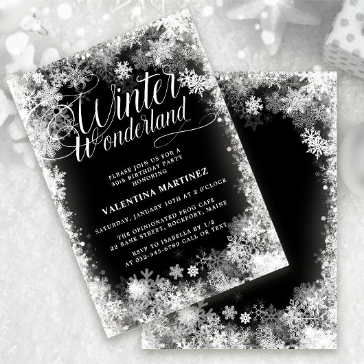 Invitation Fête du 30e anniversaire Wonderland Snowflake