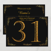 Invitation fête du 31e anniversaire, styl Gatsby, parties sci (Devant / Derrière)