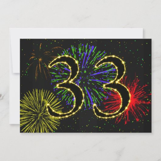 Invitation Fête du 33e anniversaire invitez (Devant)