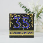 Invitation Fête du 35e anniversaire Black and Gold (Debout devant)