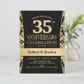 Invitation Fête du 35e anniversaire - Black or (Debout devant)