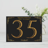 Invitation fête du 35e anniversaire, styl Gatsby, parties sci (Debout devant)