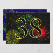 Invitation Fête du 38e anniversaire invitez (Devant / Derrière)