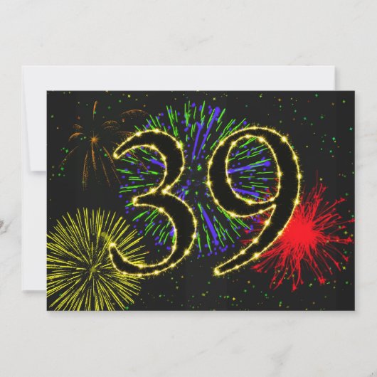 Invitation Fête du 39e anniversaire invitez (Devant)