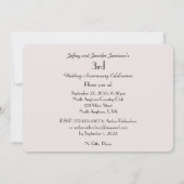 Invitation Fête du 3e anniversaire de mariage Rose élégante e (Dos)