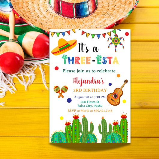 Invitation Fête du 3ème anniversaire de la Fiesta mexicaine t
