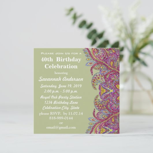 Invitation Fête du 40e anniversaire (Debout devant)