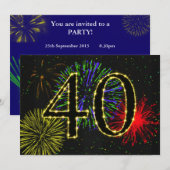 Invitation Fête du 40e anniversaire (Devant / Derrière)