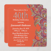 Invitation Fête du 40e anniversaire (Devant / Derrière)