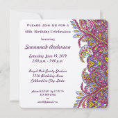 Invitation Fête du 40e anniversaire (Devant)