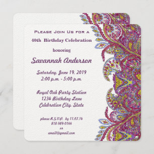 Invitation Fête du 40e anniversaire