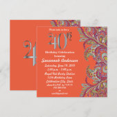 Invitation Fête du 40e anniversaire (Devant / Derrière)