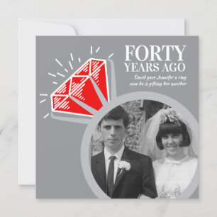 Invitation fête du 40e anniversaire bague en rubis maintenant