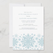 Invitation Fête du 40e anniversaire Blue White Snowflake hive (Devant)