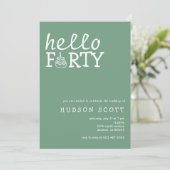 Invitation Fête du 40e anniversaire Bonjour Quarante Moderne  (Debout devant)