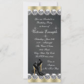 Invitation Fête du 40e anniversaire Chic Black (Dos)