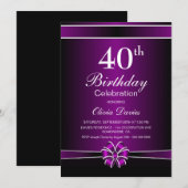 Invitation Fête du 40e anniversaire de Black and Purple (Devant / Derrière)