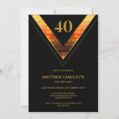 Invitation Fête du 40e anniversaire de Black Gold moderne (Devant)