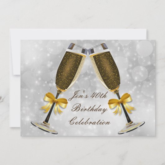 Invitation Fête du 40e anniversaire de la Champagne en argent (Devant)