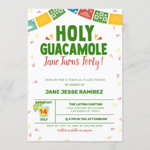 Invitation Fête du 40e anniversaire de la Saint-Guacamole