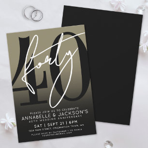 Invitation Fête du 40e anniversaire de Modern Black Gold