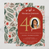 Invitation Fête du 40e anniversaire de Noël (Devant / Derrière)