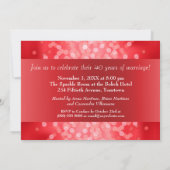 Invitation Fête du 40e anniversaire de Ruby Red Bokeh (Dos)
