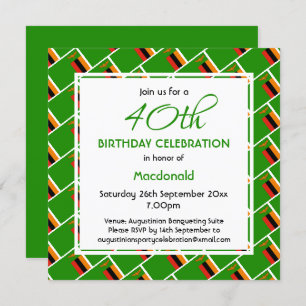 Invitation Fête du 40e anniversaire de ZAMBIA FLAG