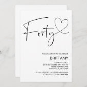 Invitation Fête du 40e anniversaire des Black and White (Devant / Derrière)