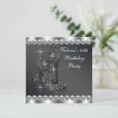 Invitation Fête du 40e anniversaire des femmes noir élégant (Debout devant)