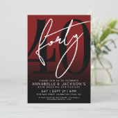 Invitation Fête du 40e anniversaire du Black Red moderne (Debout devant)