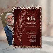 Invitation Fête du 40e anniversaire Faux Foil Digital