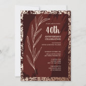 Invitation Fête du 40e anniversaire Faux Foil Digital (Devant)