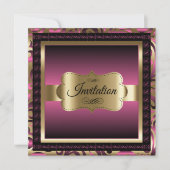 Invitation Fête du 40e anniversaire | Métal rose et or (Devant)